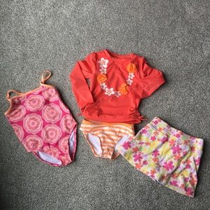 EUC Girls Lot of Swimsuits and Skorts 3T